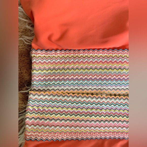 NWT SHEIN Peach Orange High Waist Bikini Bathing Suit L - Picture 7 of 7